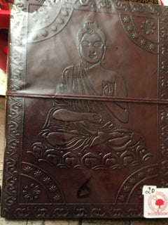 Buddha - The Awakened ,good luck, self awareness -GRATITUDE Journals,Handmade Recycled Eco Friendly Acid Free Paper, leather scrap