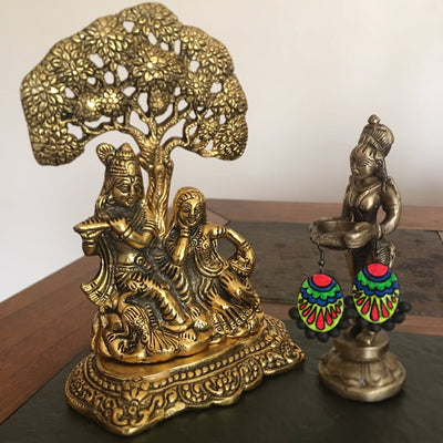 Artisan Handmade Ecofriendly Handpainted Terracotta Dangler Earrings - | Earrings | clay earrings