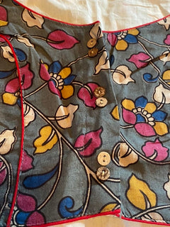 Kalamkari Readymade Saree Blouse With long Sleeves/ Kalamkari Designer Blouse/ Sari Blouse for women /Cotton Saree Blouses/Readywear blouses
