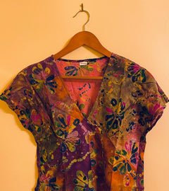 Tye n Dye Peplum Tops | Summer Cotton Shirts | Short Tops | Cotton Blouses | Women’s Shirts | Crinkled Cotton | Asymmetric Cotton shirts