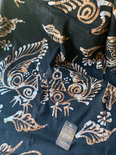 Brick Rust orange Hand Batik saree , soft mulmul cotton saree | Dancing Peacock hand batik work bengal Batik Cotton sari , Fall Pico Ready