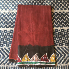 MakingWaves Batik mulmul cotton saree | Fine Softest cotton guaranteed | Classic Batik Cotton sari , Bollywood sari with handpainted jewerly