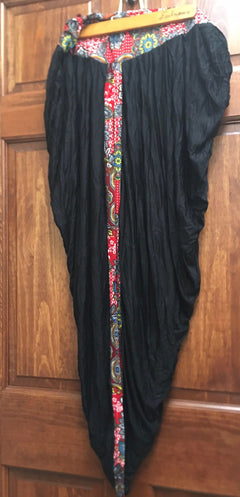 Black with Contrast print edges| BOHO Dhoti pants with elastic and tie rope | YOGA, Travel, Lounge Pants |Bolywood Nach Dance pants