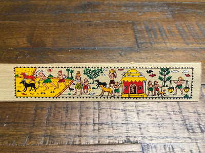 Ancient Farming | Recycled Palm leaf Long Bookmarks | Pattachitra Handmade Palm Leaf Eco Printed duo DIY | Affirmation Reminders