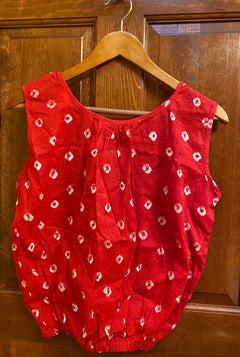 Women's Sleeveless Tops |Tye&Dye Cotton Balloon Tops |Sleeveless Shibori Tops | Shell Tops for women| Boho chic blouse | Red Top| Plus sizes