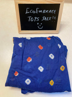 Women's Sleeveless Tops | M size Tye&Dye Cotton Balloon Tops |  | Sleeveless Shibori Tops | Shell Tops for women| Boho chic blouse |Blue Top
