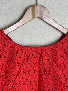 Red Hakoba V neck Saree Blouse / Cotton Hakoba Designer Blouse/ Sari Blouse for women Elbow sleeves saree blouses /Stitched Blouse/ S-XL