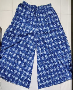 Women's Indigo Palazzo pants | wide leg pants | Cute Block Prints| flared pants| Cool Natural Indigo Dyed Pants | Lounge pants