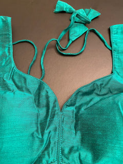 Emerald Green Plain silk elbow Blouses/Bridesmaids Designer Blouses /Readymade Saree Blouses/ plain blouses /Versatile Indian saree Blouse