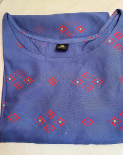 Teal Blue 3/4th sleeve Tunic | Women’s 3/4th Tunics  | Kurti for women | Indian tunics | Designer Kurtis | Blue rayon kurti