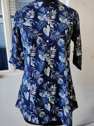 Aloha tunic, Petite to Plus Women's Tunics, Tropical Blues in...