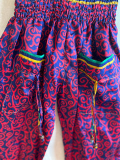 ZARA Upscaled Vintage Sari Pants |  Balloon Pants | Cool pants | Spiral prints | Boho Gypsy pants | Fun pants | Dark  Pants with pockets