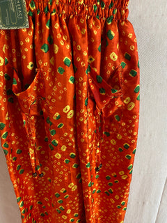 ZARA Upscaled Vintage Sari Pants |  Balloon Pants | Cool pants | Fanta printed pants | Boho Gypsy pants | Fun pants | Pants with pockets