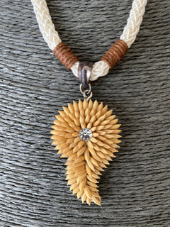 HANDMADE SEED NECKLACE - Paddy Conch Seed Necklace, Necklace With Earrings, Organic Seeds Necklace, Thread String Necklace, Pendant Necklace
