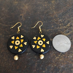 Artisan Handmade Ecofriendly Handpainted Terracotta Dangler Earrings - | Earrings | clay earrings