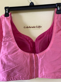 Rare Light Pink silk blouses,Bridesmaids Designer Blouses, Readymade Sari Blouse, elbow sleeves blouse, Indian top, plain cotton silk blouse