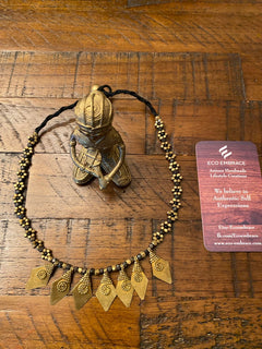 DHOKRA TRIBAL NECKLACE - Evening Sun Rays Necklace, Antique Sun Rays Brass Necklace, Artisan Dhokra Brass Necklace, Tribal Brass Necklace
