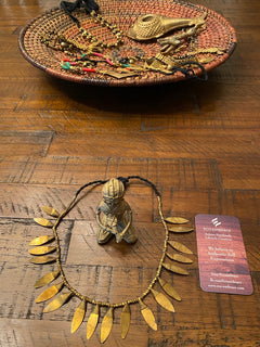 DHOKRA TRIBAL NECKLACE - Evening Sun Rays Necklace, Antique Sun Rays Brass Necklace, Artisan Dhokra Brass Necklace, Tribal Brass Necklace