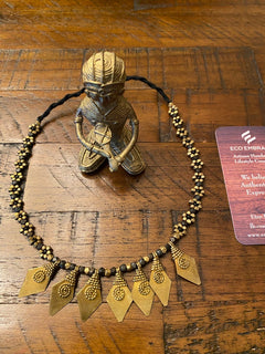 DHOKRA TRIBAL NECKLACE - Tribal Princess Necklace, Antique Princess Brass Necklace, Artisans Dhokra Brass Necklace, Women Brass Necklace
