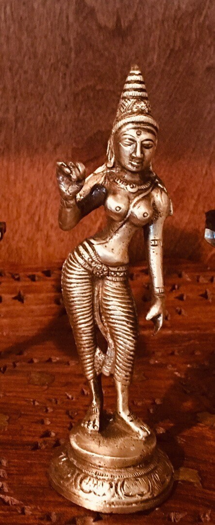 Brass Dancing Lady antique finish - Apsaras with Abayam Hand gesture mudras Same day Shipping