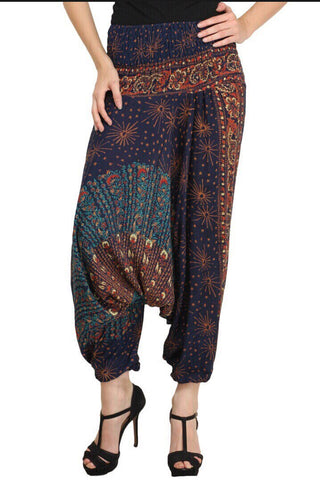 2 pack Peacock and Floral prints Rayon Cotton harem pants...