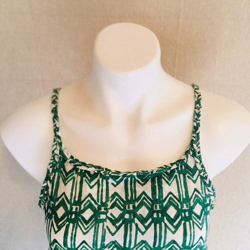Braided Tank Tops, Hand Block Printed Cotton Tank Tops, Braided Cami, Women's Causal Outfits