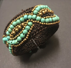 Stunningly Beautiful Exotic Hand crocheted Cuff Bracelets