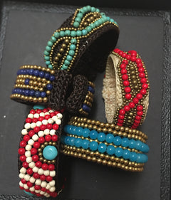 Stunningly Beautiful Exotic Hand crocheted Cuff Bracelets