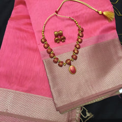 Baby Pink Maheshwari Handloom Silk Saree | Genuine Handloom mark | Bollywood saris | Resham woven zari border| ecoembrace sarees