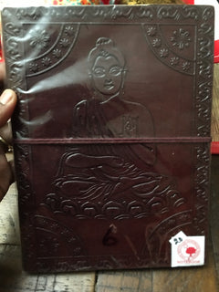 Buddha - The Awakened ,good luck, self awareness -GRATITUDE Journals,Handmade Recycled Eco Friendly Acid Free Paper, leather scrap