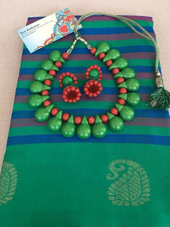 Kathakali Designer Choker with Jumkhas  | Artisan Handmade terracotta necklace set | Ecoembrace Earthy Tones  | Same day Free shipping