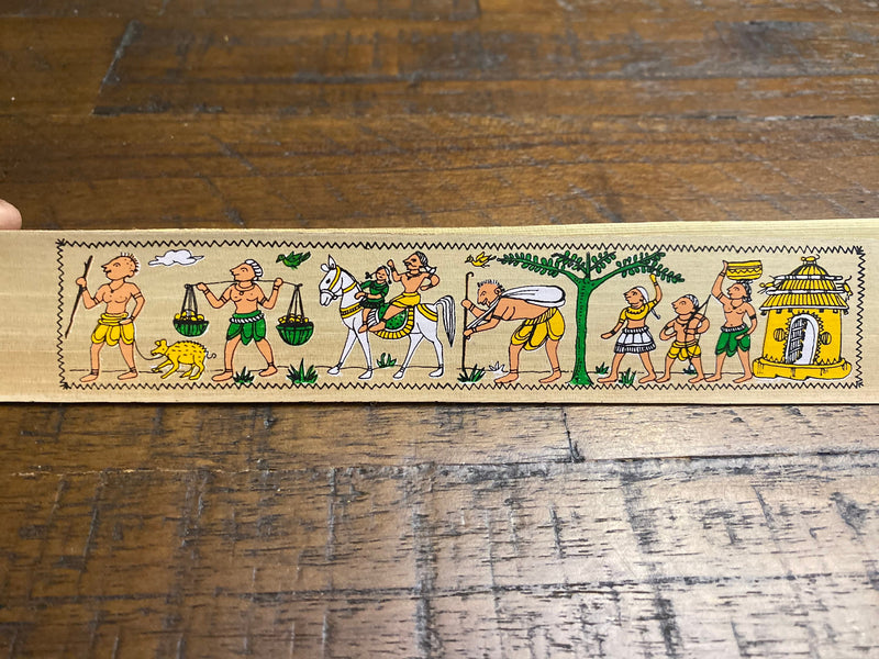 Father Daughter Ride | Recycled Palm leaf Long Bookmarks | Pattachitra Handmade Palm Leaf Eco Printed duo DIY | Affirmation Reminders