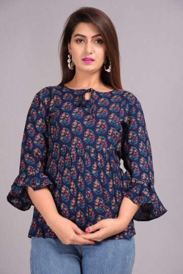 Cool Blue Doll tops | Refreshing Lime | Women’s Tunics | Trendy Tunics | Cotton Tunics | Short Kurtis | Cotton Kurtis | Indian Tunics