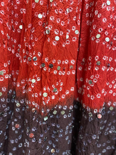 Womens Bandini sequins work Bollywood Skirts, with soft ties Waist Casual Boho Beach Skirts