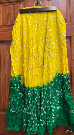 Womens Bandini sequins work Bollywood Skirts, with soft ties Waist Casual Boho Beach Skirts
