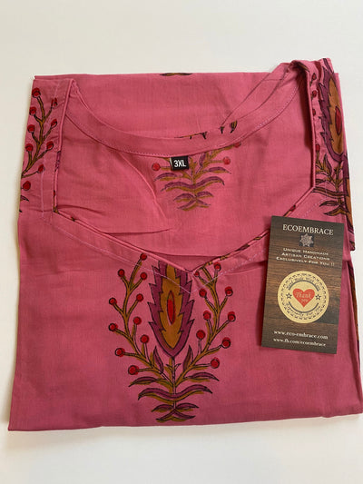 2XL short Kurti for women | HandBlock Printed cotton kurtis | Short Kurtis | Kurtis for Girls | Cotton Blouse | pink floral prints