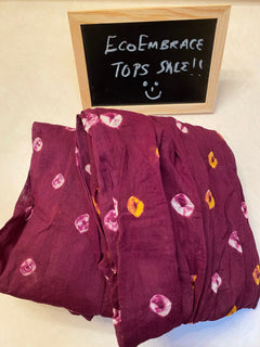 Women's Sleeveless Tops | M size Tye&Dye Cotton Balloon Tops |  | Sleeveless Shibori Tops | Shell Tops for women| Boho chic blouse | Red Top
