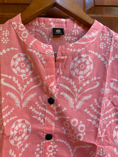 Baby Pink Tunic  | Cotton Print Shirts for women | Short Kurtis | Cotton Kurtis | Women’s Shirts | Cotton Blouse | Cotton Tunics S-2XL