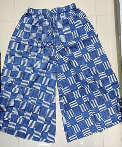 Women's Palazzo Pants, indigo block print dress , Lounge pants, flared pants, indigo block print pajamas, summer vacation travel pants