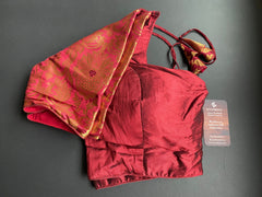 Maroon silk Gold Brocade blouse /Bridesmaids Designer Blouses /Readymade Saree Blouses /Brocade blouse /Versatile Indian saree Blouse/