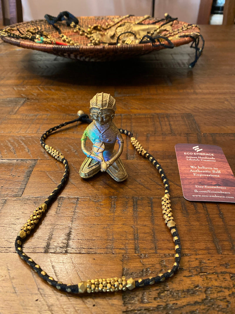 DHOKRA TRIBAL NECKLACE - Tribe Bonding Necklace, Antique Warrior Brass Necklace, Artisans Dhokra Brass Necklace, Tribal Brass Necklace Gift