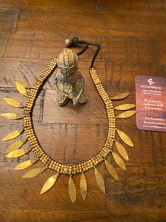 DHOKRA TRIBAL NECKLACE - Sun Orbiting Rays Necklace, Antique Tribal Brass Necklace, Artisans Dhokra Brass Necklace, Women Brass Necklace